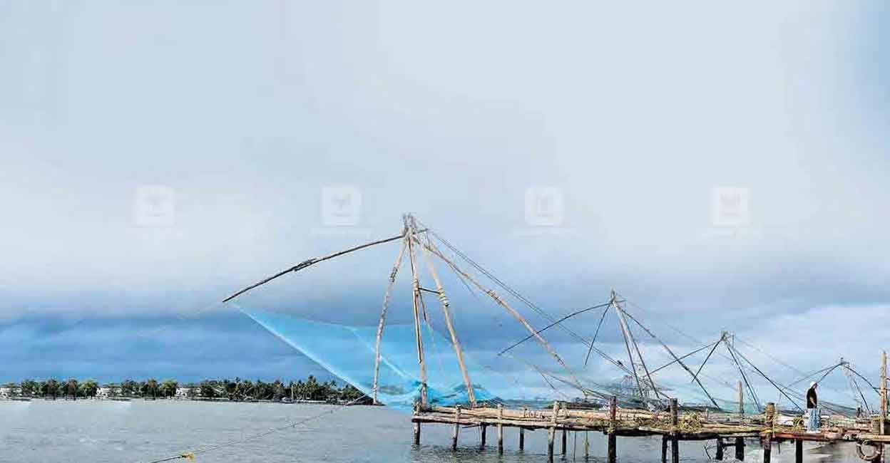 The workers associated with the Chinese nets are hoping that the refurbishing work can be completed in two months. Photo: Manorama