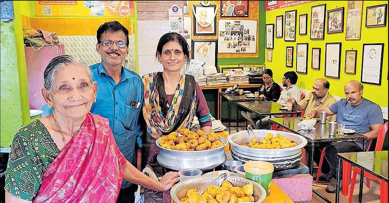 Mohana (left) was accompanied by her daughter Usha V Prabhu, son in law Muraleedhara Pai and grand children Amrutha and Manjunath in the Japan trip. Photo: Manorama