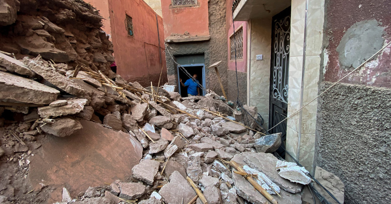 MOROCCO-QUAKE A general view of damage in the historic city of Marrakech, following a powerful earthquake in Morocco, September 9, 2023. Photo: Abdelhak Balhaki/Reuters