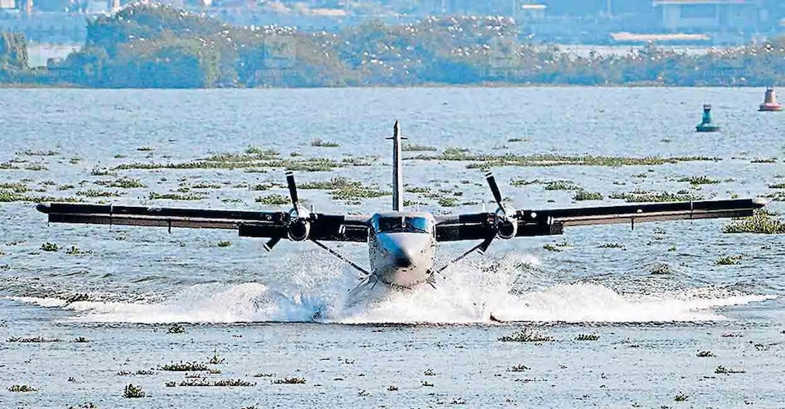 The Kochi - Mattupetty seaplane takes off from Kochi on Monday morning. Photo: Tony Dominic