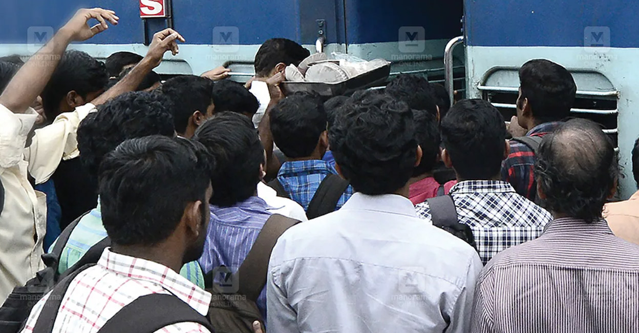 The passengers were forced to board random bogies but couldn’t get seats. Representative image/Manorama