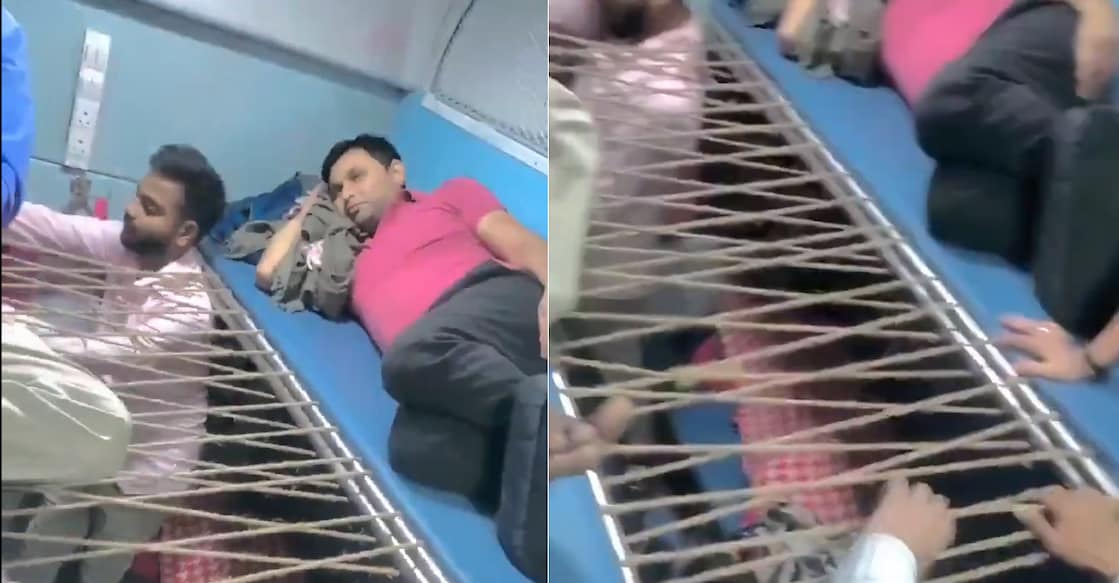 train-hammock-seat The video is flooded with comments on various platforms. Photo: X/@priyasingh