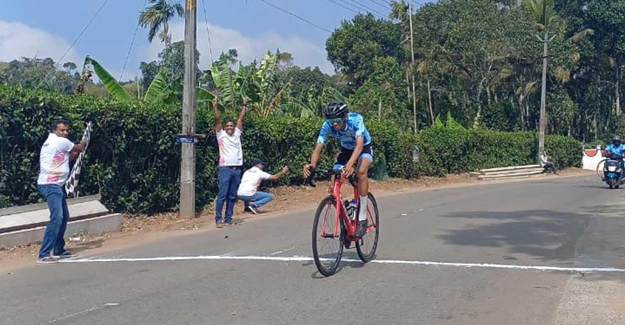 A cyclist taking part in the third edition of the 'Tour of Thekkady' cycling race-cum-tour Kottayam KEG Bikers. Photo: Special Arrangement
