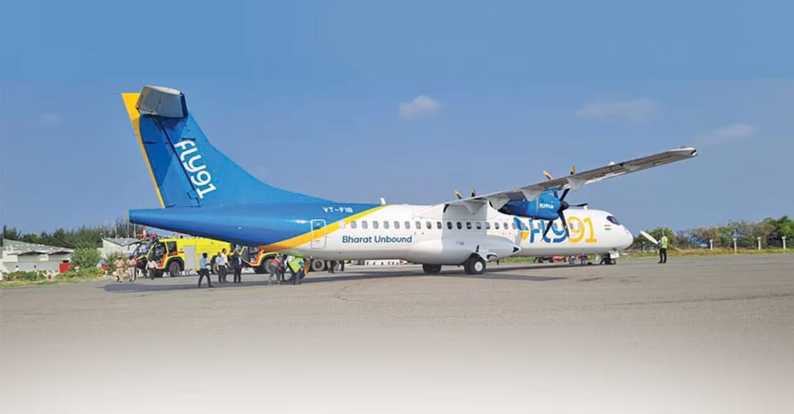 fly91 The maiden flight of the airways took off from the Manohar International Airport at 7.55 am for the Kempegowda International Airport in Bengaluru on March 18. Photo: Special Arrangement