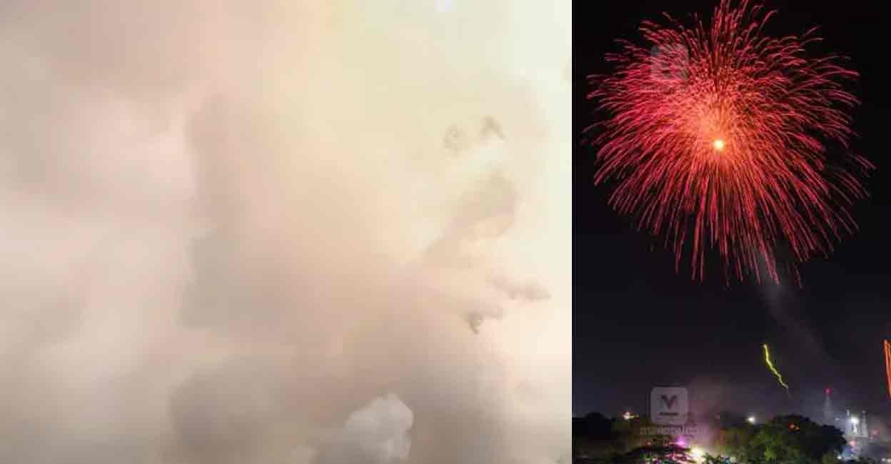 thrissur-pooram-firework Fireworks display at the Thrissur Pooram held on April 20 morning; File photo of Thrissur pooram firework. Photo: Manorama