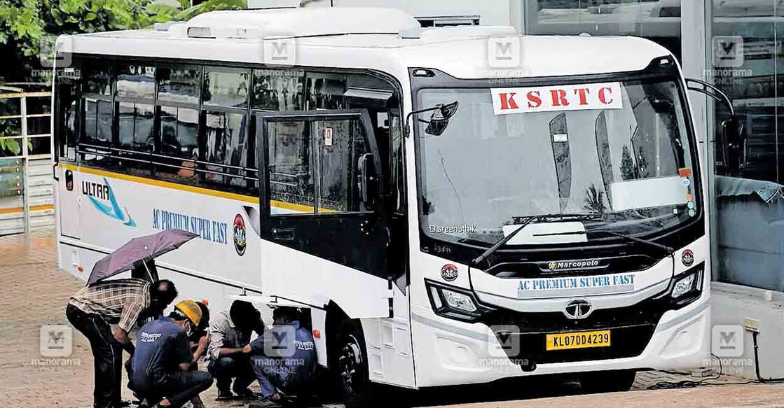 Currently, one bus is running as a Super Fast Premium AC on a trial basis. Photo: Manorama