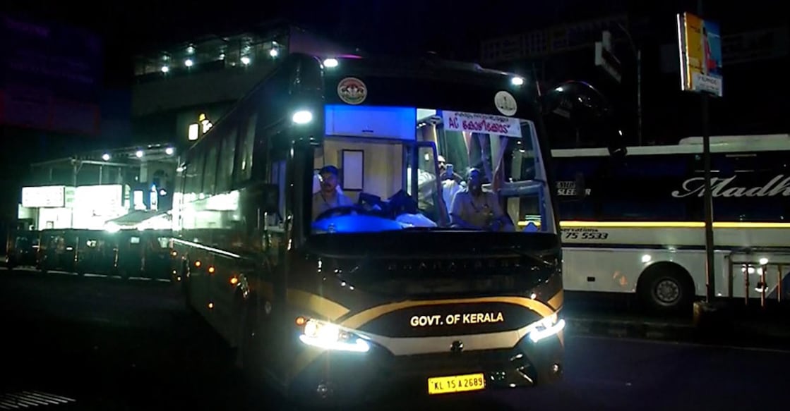 navakerala-bus The tickets for the debut journey of the Navakerala bus were sold out within hours. Photo: Manorama News