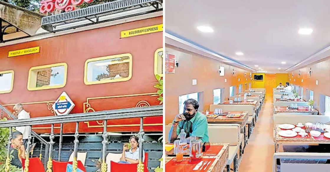 train-coach The coaches were given a facelift to turn them into air-conditioned restaurants that can accommodate up to 40 guests. Photo: Manorama