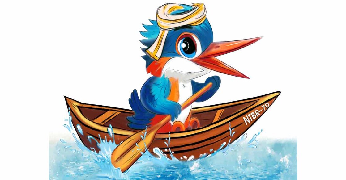 A kingfisher rowing boat, designed by Pathanamthitta native K V Bijimol, is the mascot of this year's boat race. Photo: NTBR