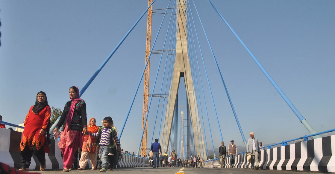 INDIA-ECONOMY-BRIDGE Though many people were keen to explore the route and click pictures in its initial days, the interest gradually diminished. Photo: AFP