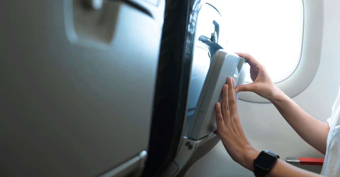 air-plane-tray Crew members will ensure that the tray tables are folded and locked when the aircraft takes off and lands. Photo: iStock/ATHVisions