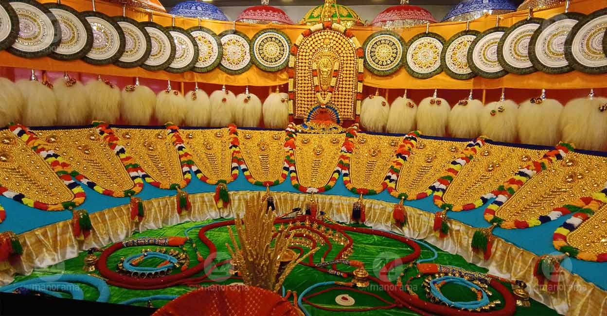 thrissur-pooram-expo5 Various elephant ornaments at the Aana Chamayam expo. Photo: Josemon Varghese
