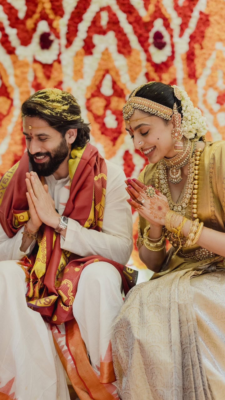 Veteran actor Nagarjuna Akkineni shared photos from his son Naga Chaitanya's wedding with Sobhita Dhulipala. 