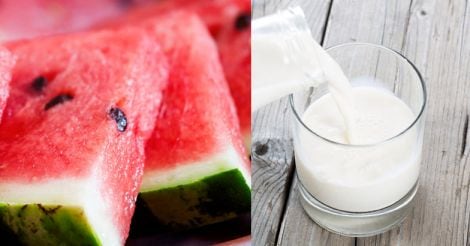 Watermelon and milk