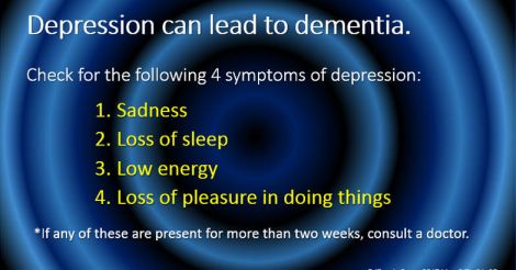 Depression can lead to Dementia