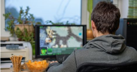 Teenagers gaming hard