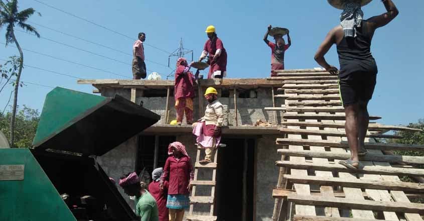 Guided by an experienced male mason, these women executed all the work right from laying the foundation to building the walls, setting the roof, and plaster and painting work. Guided by an experienced male mason, these women executed all the work right from laying the foundation to building the walls, setting the roof, and plaster and painting work.