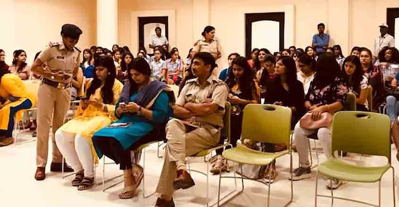 Women safety awareness drive held in Gurugram. Women safety awareness drive held in Gurugram.