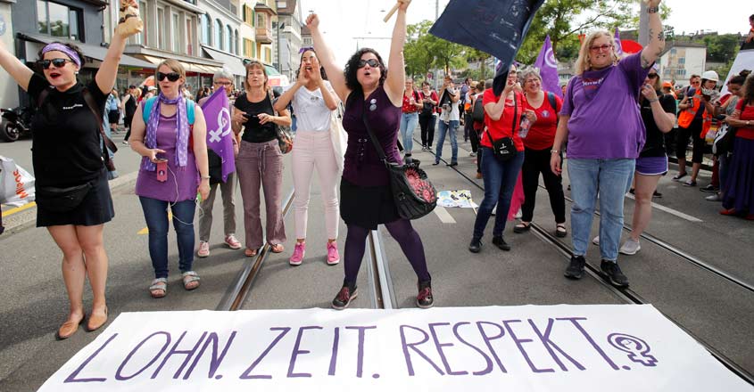 Swiss Women Stage Mass Strike Demanding Overdue Equality Women Manorama English